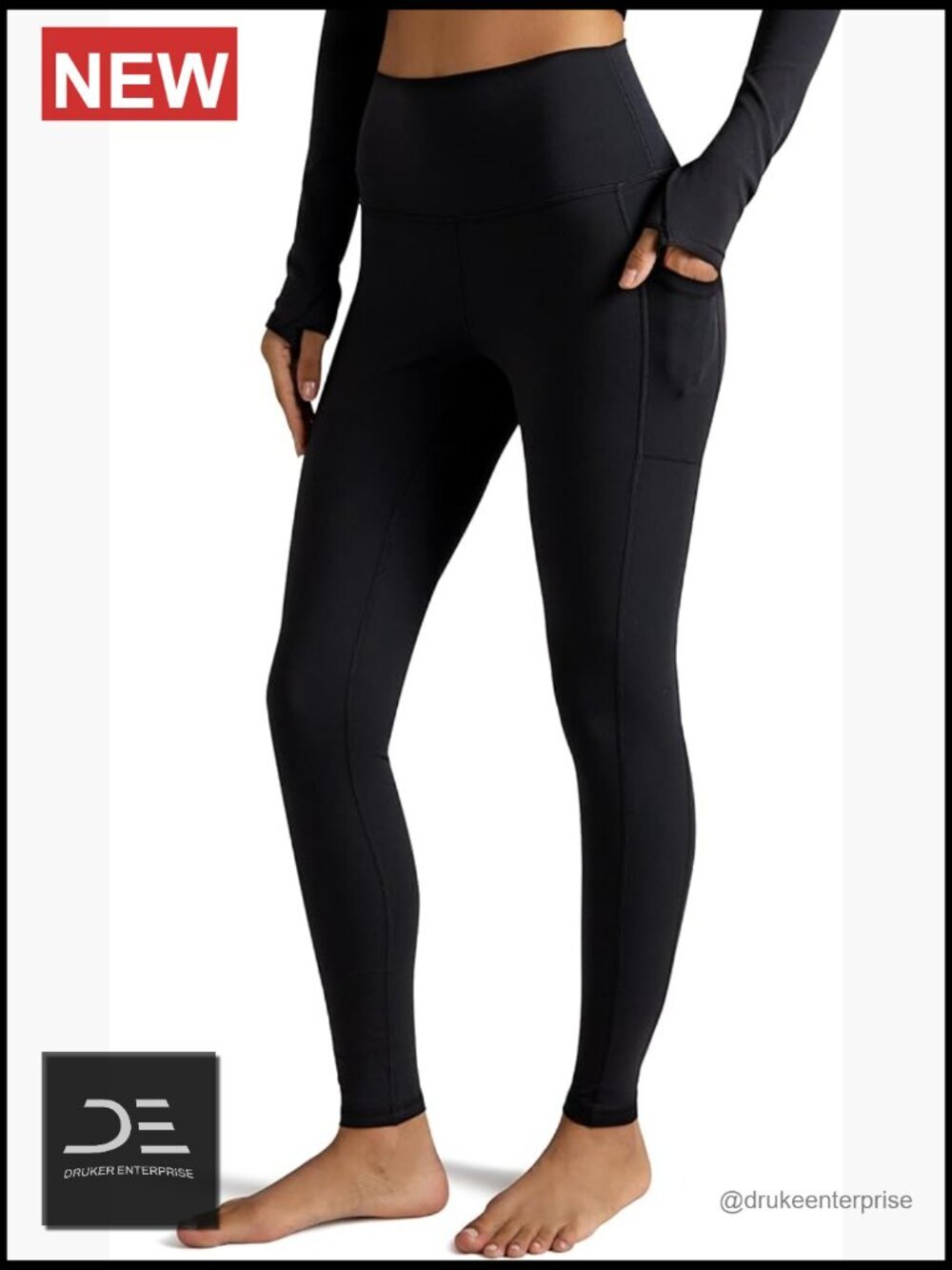 High Waisted Leggings 28" Inseam Full Length Yoga Pants with Pockets